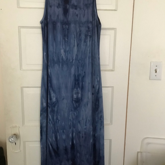 Blue maxi dress with jewel neck line - Picture 4 of 4